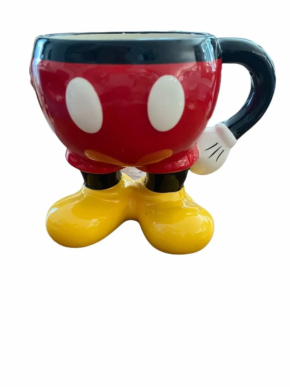 MICKEY MOUSE DIsney Ceramic Bottom Pants MUG/ CUP Handle Arms Feet